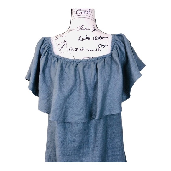 Reformation Linen Ruffle Mini Dress - Picture 2 of 11